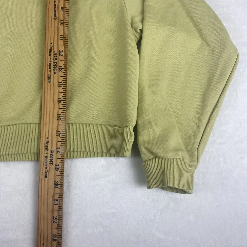 Nike Sweater Womens Medium Green Cropped Hoodie Logo Sweatshirt Pullover